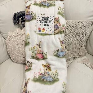 Spring Decorative Throw with Bunny Design